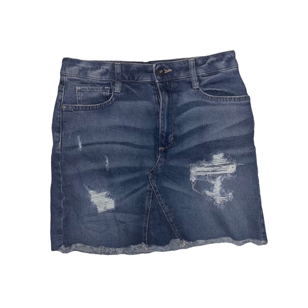 Arizona Jean Co. Dark wash denim ripped skirt women’s size 9